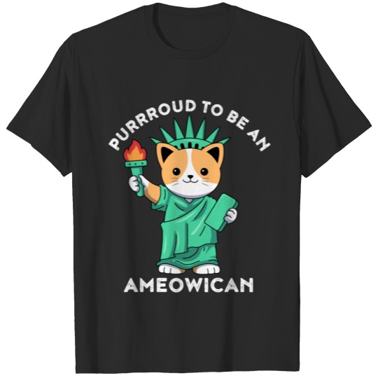 Ameowican Funny Patriot Day Gift T-shirt