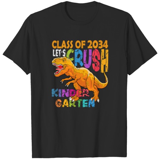 Ready To Crush Kindergarten 2034 Dinosaur Back to T-shirt