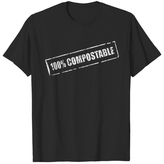 Compostable white stamp T-shirt