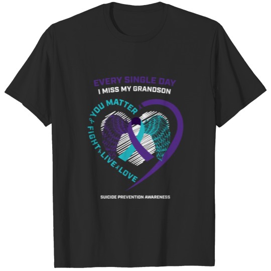 In Memory Of My Loving Grandson Suicide Prevention T-shirt