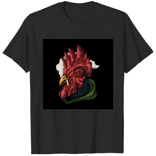 rooster smoking vector illustration T-shirt