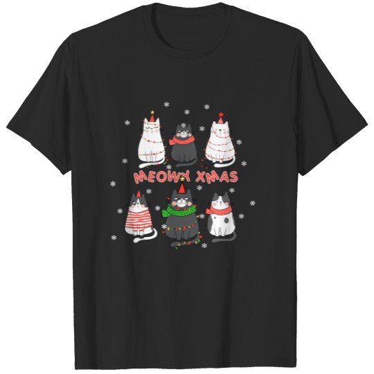 Cute Cats Xmas Kittens Christmas Outfit T-shirt