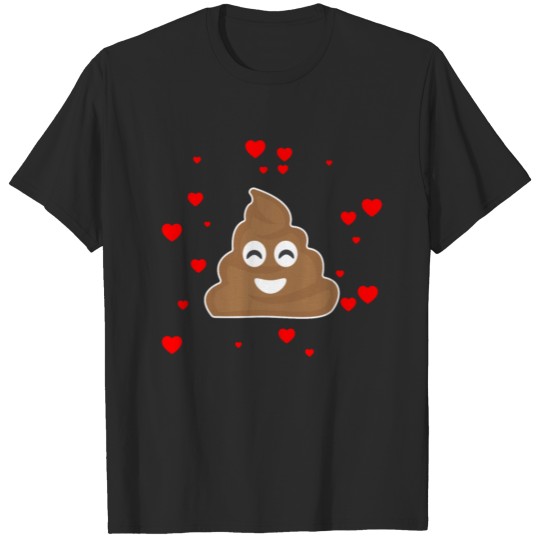 Poop Valentine Emoticon Funny Valentine's Day Poop T-shirt