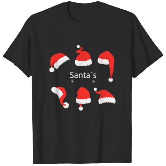 Santa's Hat Collection Santa Clause Christmas T-shirt