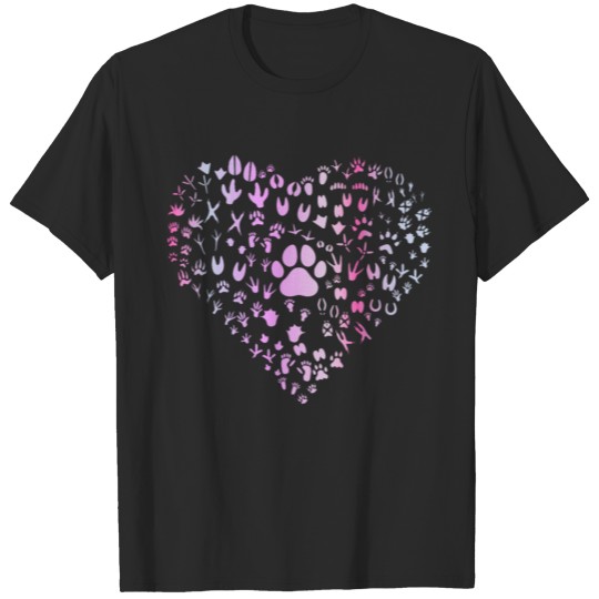 Cute Paw Types Heart Veterinarian T-shirt
