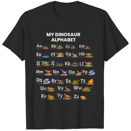 My Dinosaur Lovers Kids Alphabet Dino Fossil ABC T-shirt