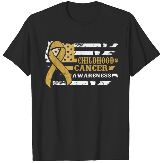 USA Flag CHILDHOOD Cancer Awareness T-shirt