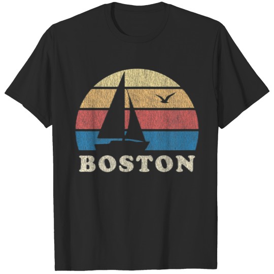 Boston MA T Shirt Vintage Sailboat 70s Throwback S T-shirt
