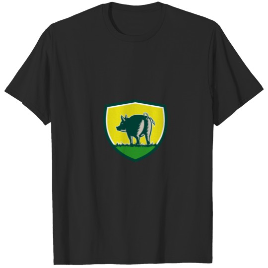 Pig Tail Rear Crest Woodcut T-shirt
