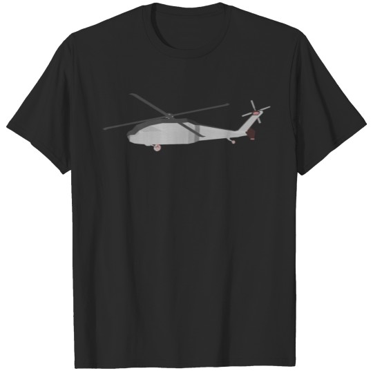 3D Low Poly Blackhawk Helicopter T-shirt