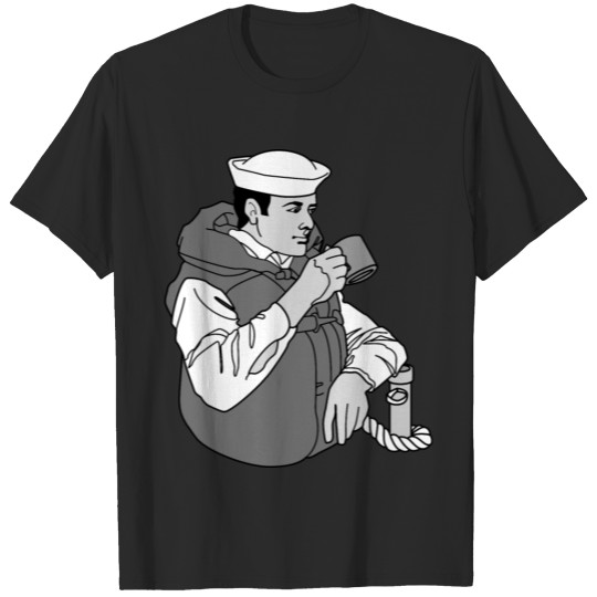 a navy sailor T-shirt