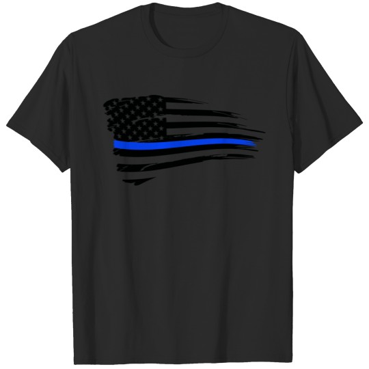 Thin blue line flag T-shirt