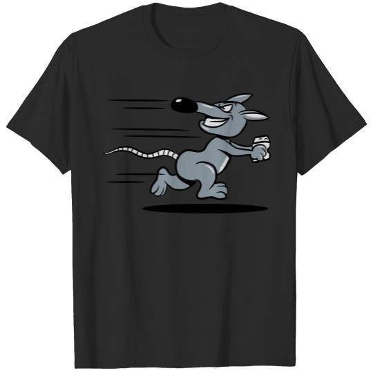 rat cheese run away running witty T-shirt