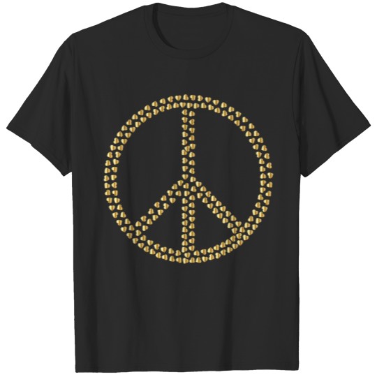 Gold Peace Hearts T-shirt