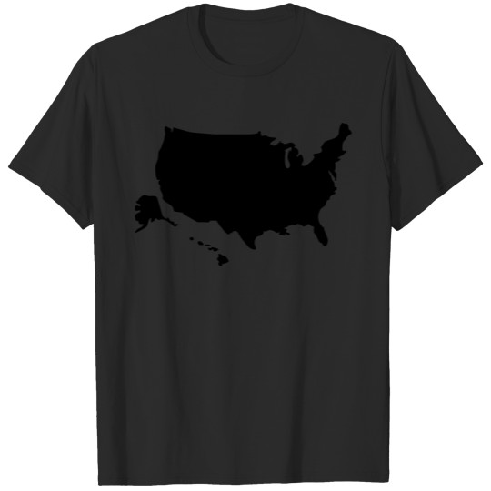 USA map Hawaii & Alaska solid T-shirt