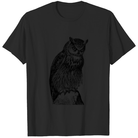 Eagle Owl Vintage Wood Engraving T-shirt