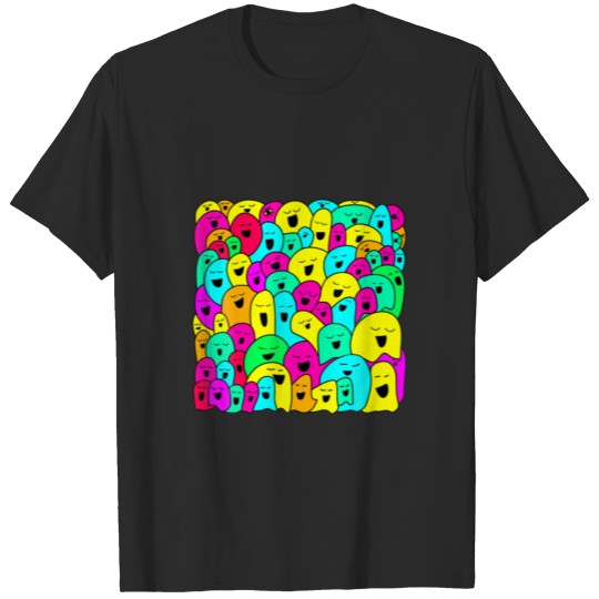 Funny Bubbles Doodles Kawaii Coloring Art Mothers T-shirt