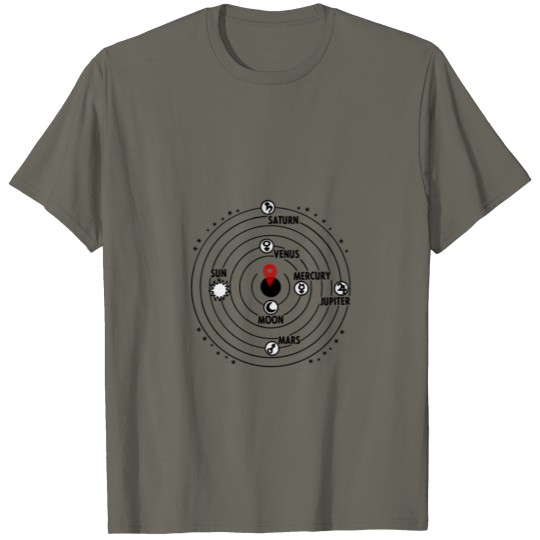 Universe, Coordinates of the planet earth T-shirt