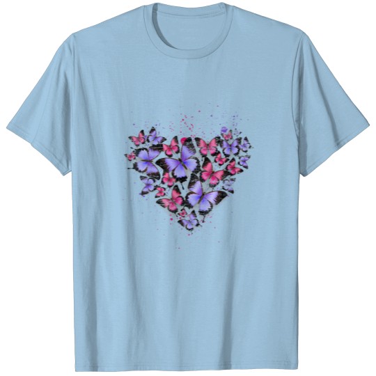 Heart Colorful Butterfly T-shirt
