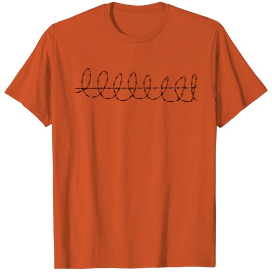 design line dash barbed wire security barrier mili T-shirt
