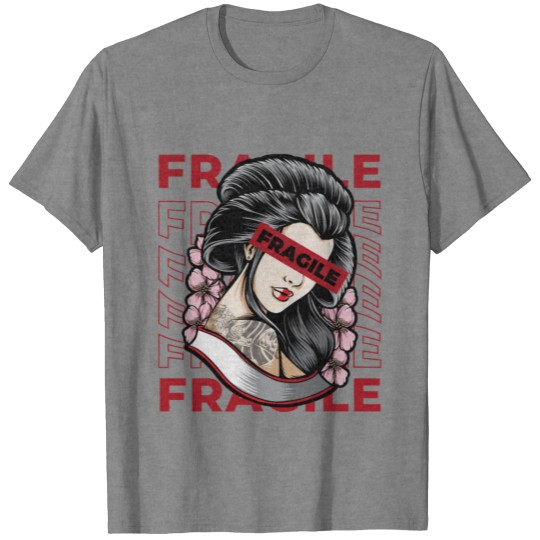 Geisha Fragile Soft Grunge Japanese Aesthetic Gift T-shirt