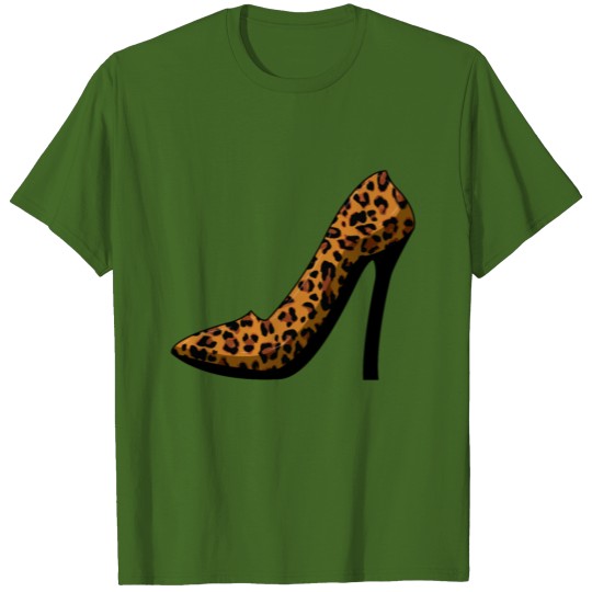 Cheetah Leopard Pattern High Heels Stiletto Shoes T-shirt