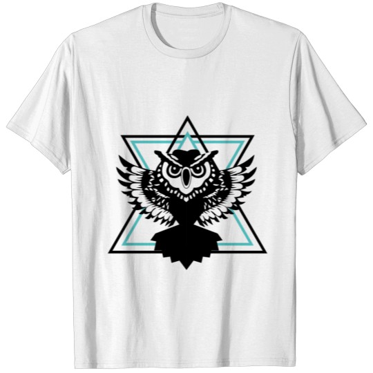 Owl gift animal wings flying evil look cool T-shirt