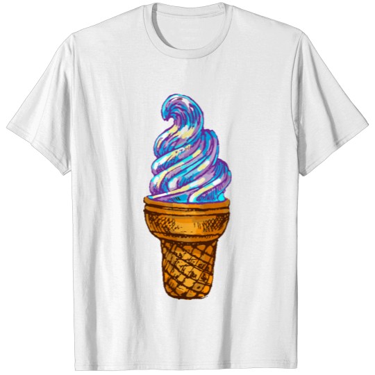 Colored waffle ice cream T-shirt