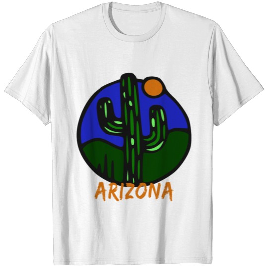 Arizona Cactus Sun Souvenir Design T-shirt
