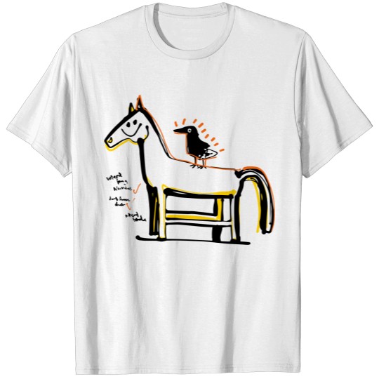 Chair horse gold print T-shirt