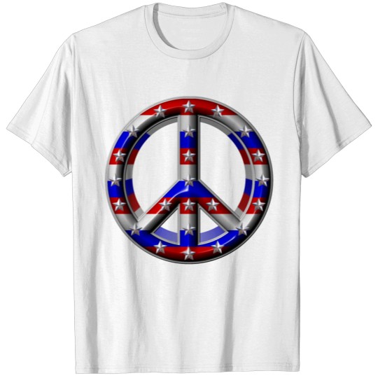 3D USA peace sign T-shirt