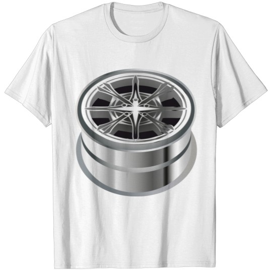 self-made shiny chrome rim for the car T-shirt
