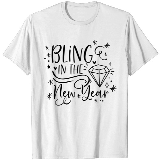Bling in the new year with diamond decoration T-shirt