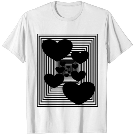 Source of hearts Black T-shirt