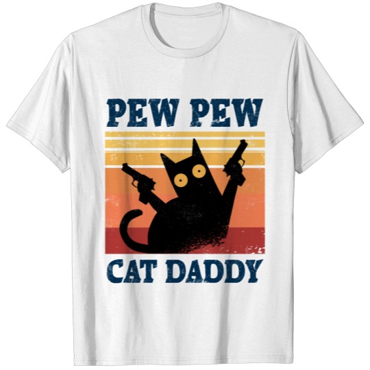 Cat Daddy Vintage 80s Pew Cat Daddy Kitten Dad T-shirt