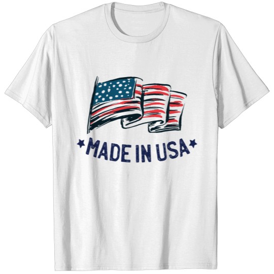 Made in USA United States US Flag T-shirt