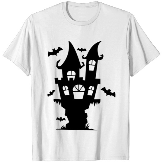 Spooky Castle with bats T-shirt