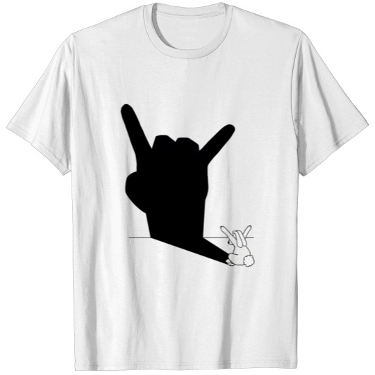 Rabbit Rock and Roll Hand Shadow T-shirt