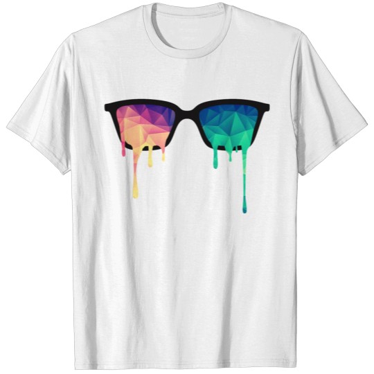Abstract Psychedelic Nerd Glasses with Color Drops T-shirt