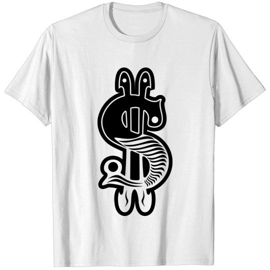 Decorated Black White Dollar Sign T-shirt