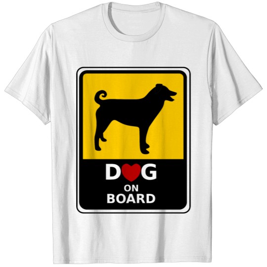 Dog on Board_with floppy ears and curled tail T-shirt