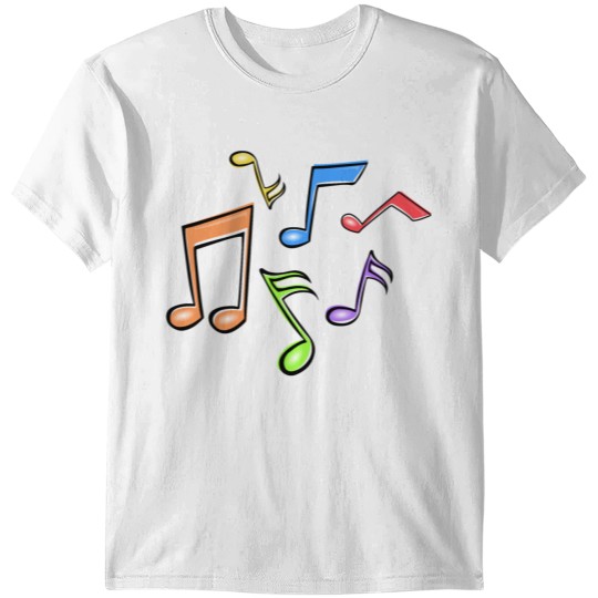 colorful music notes T-shirt