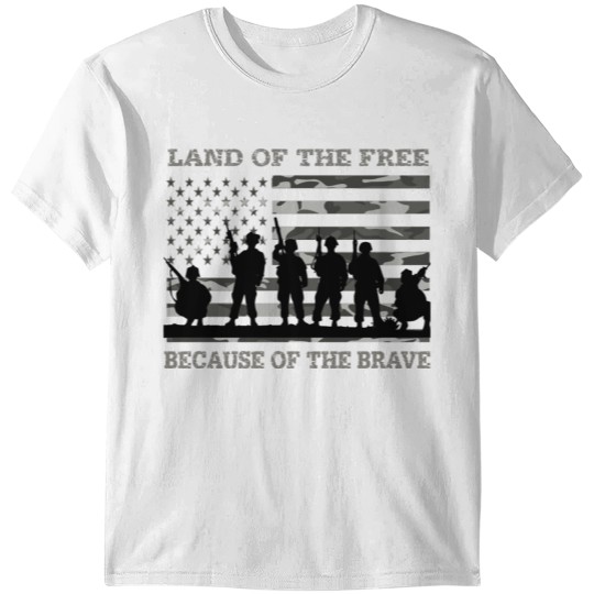 Land Of The Free Because Of The Brave Urban Camo T T-shirt
