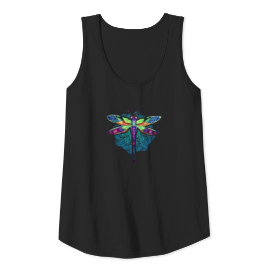 Magical Colorful Dragonfly Mandala Tank Top