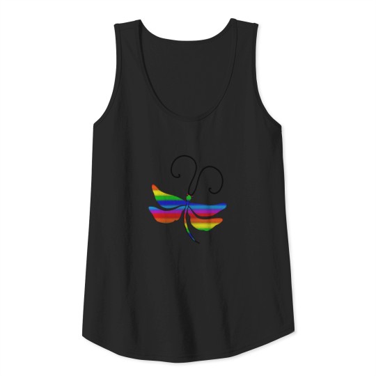 Rainbow dragonfly insect art Tank Top