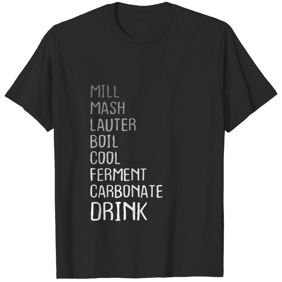 Home Brewing Craft Beer Steps T-Shirt Home Brewer T-shirt