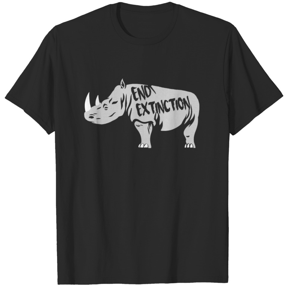 End Extinction Save The Rhino Support Wildlife T-shirt