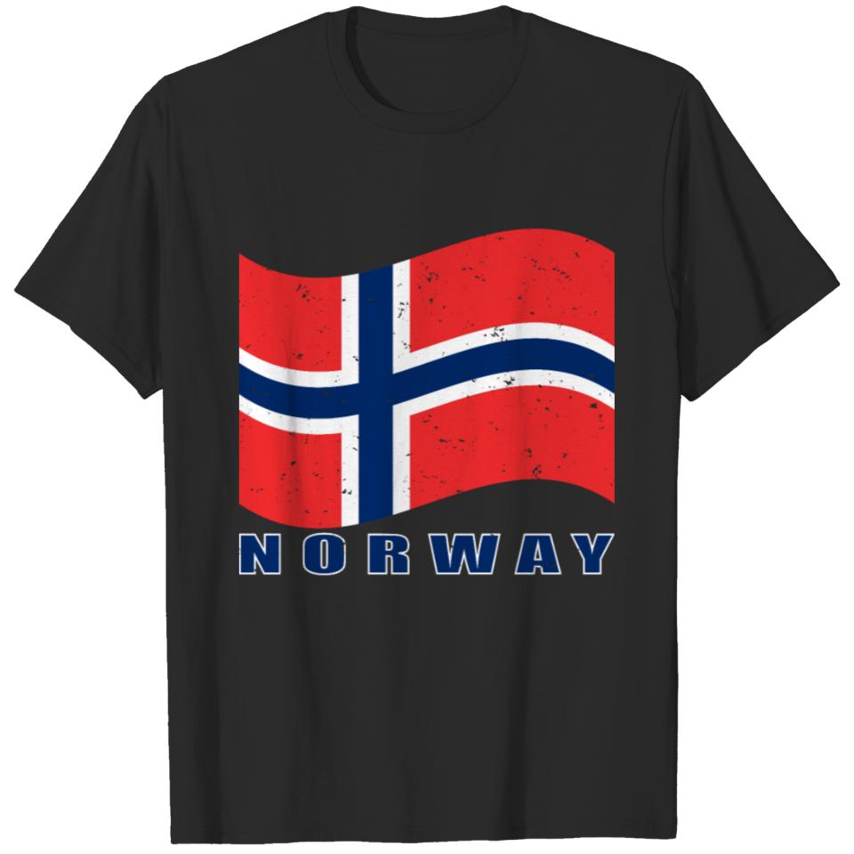 norway flag grunge stile T-shirt