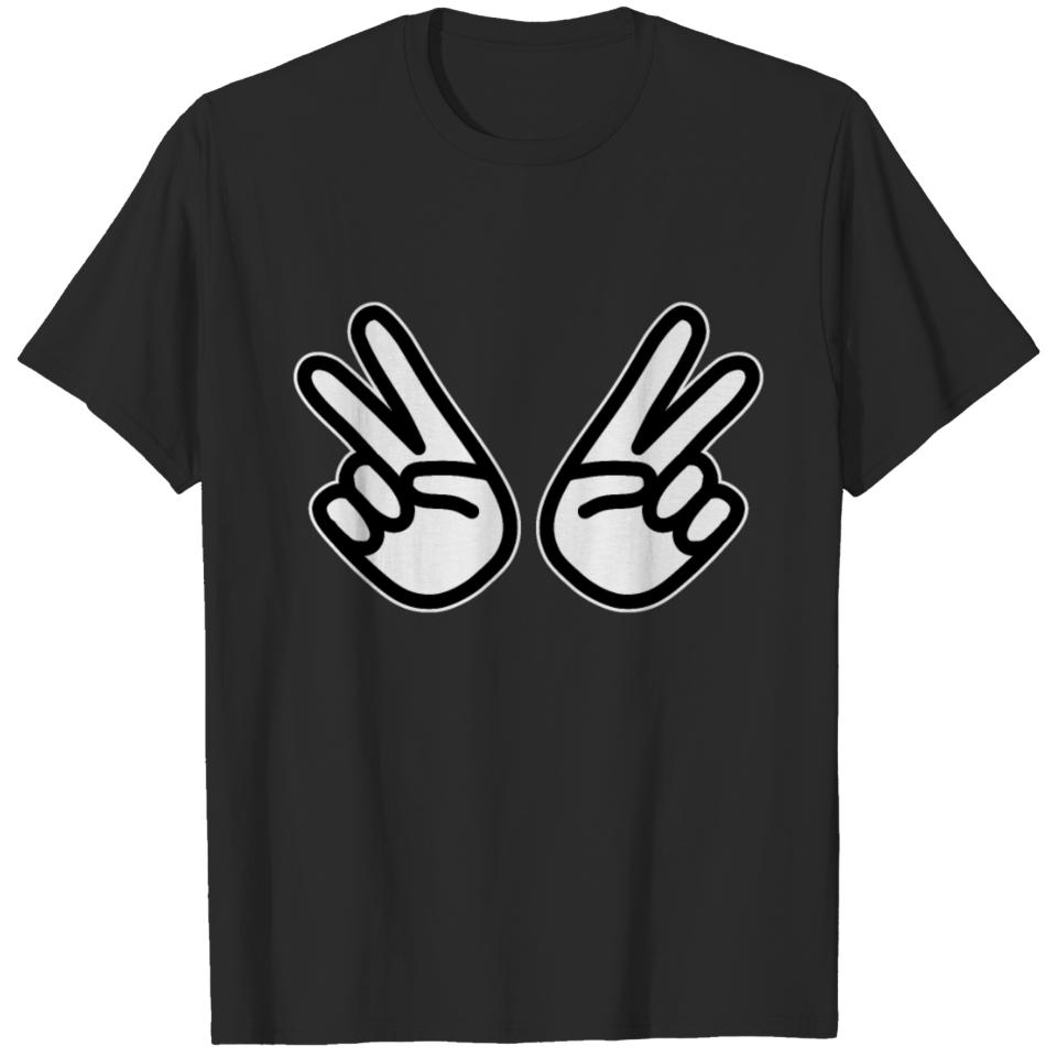 Peace sign hands - cool double peace T-shirt