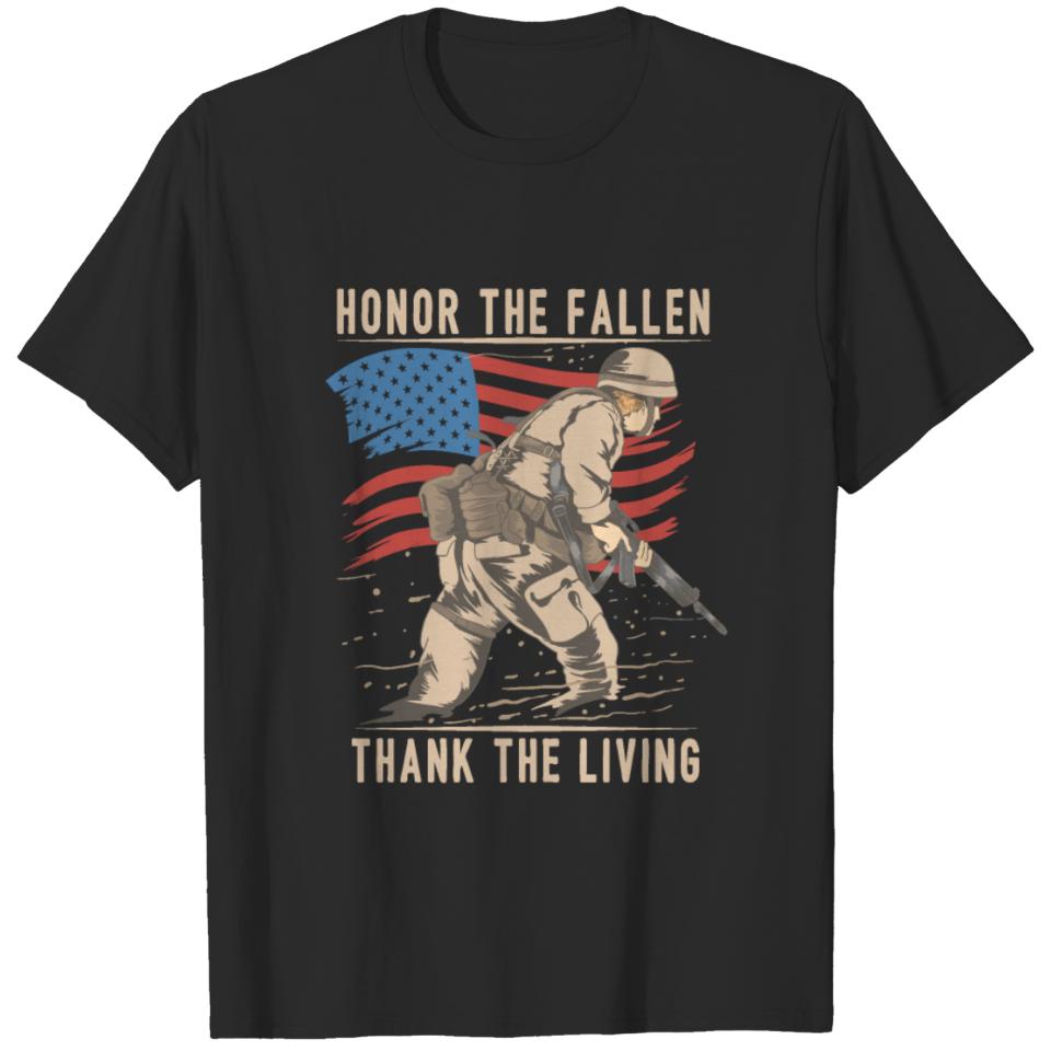 Honor The Fallen Thank The Living Memorial Day Vet T-shirt